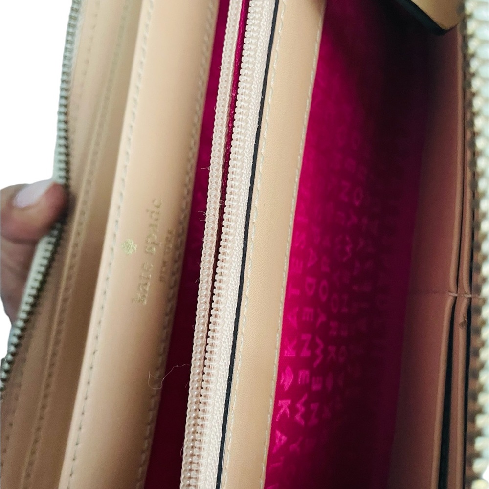 Kate Spade New York Wellesley Neda Zip Around Leather Wallet Ivory - Picture 4 of 8